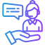 An icon of a customer support personal