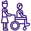 Icon of a Nursing assisting a wheelchair person